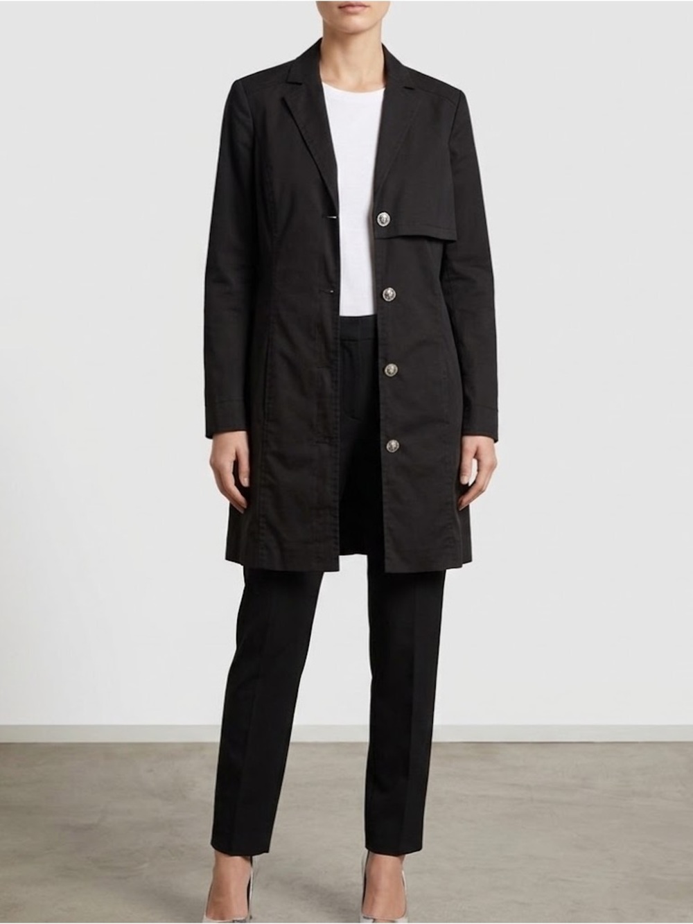 Versace Versus Black Trench Coat Jacket Size 38